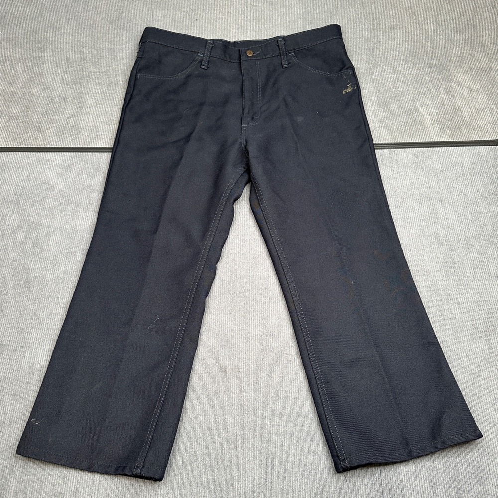Wrangler 82NV Riata Mens Navy Blue Western Dress Pants 38x29 Straight Leg Twill